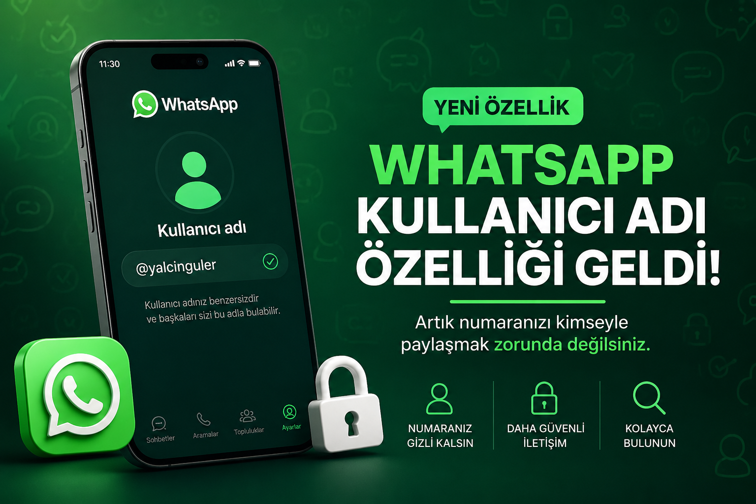 WhatsApp Kullanıcı Adı Özelliği Geldi: Artık Numaranızı Kimseyle Paylaşmak Zorunda Değilsiniz